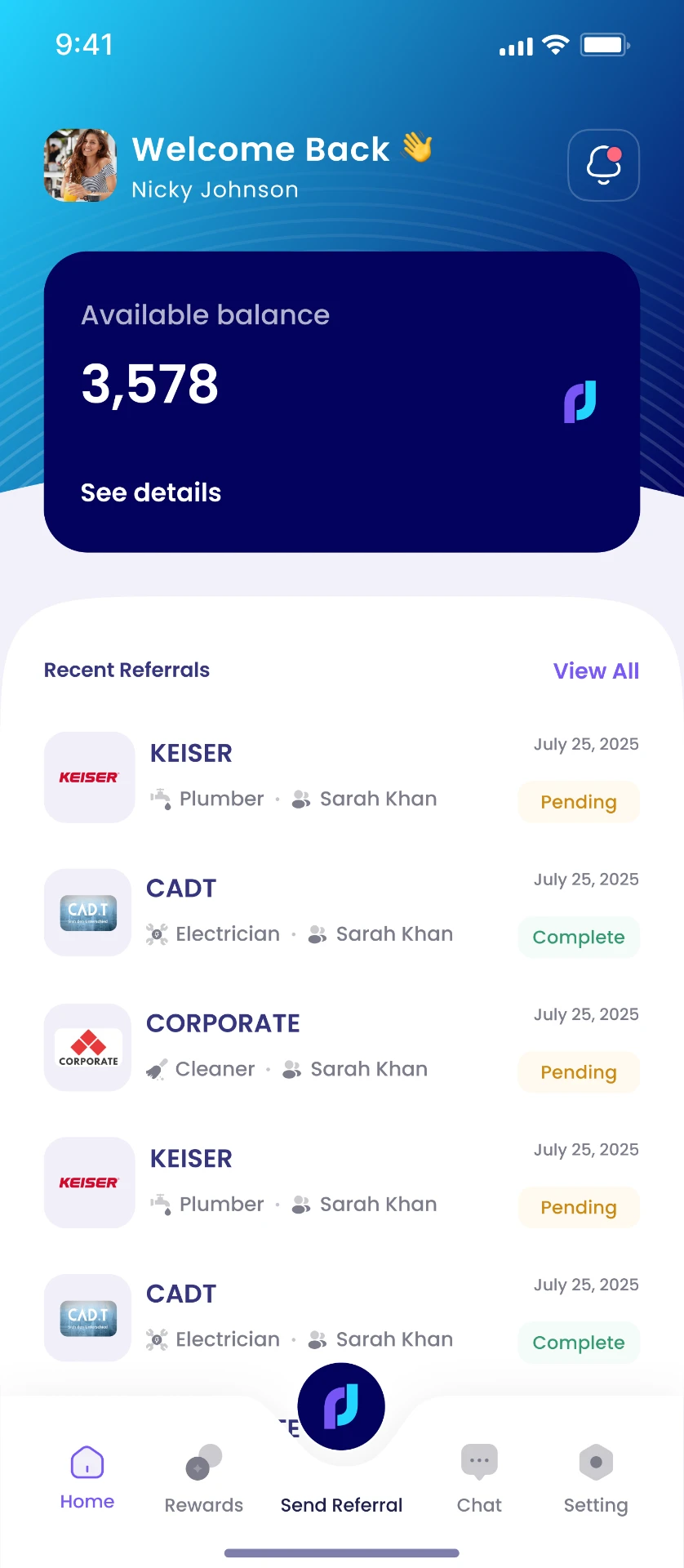 Referral Pro App app in an iPhone mockup